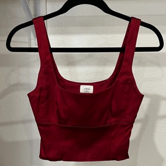 Aritzia Wilfred Shine Bustier ❤️ || Red Cropped Bustier Top - Picture 2 of 8